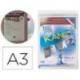 FUNDA DE PRESENTACION TARIFOLD ADHESIVA REMOVIBLE DIN A3 CON ESQUINA MAGNETICA CAPACIDAD PARA 10 HOJAS PACK