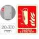PICTOGRAMA ARCHIVO 2000 CARRO EXTINTOR PVC COLOR ROJO LUMINISCENTE 210X300 MM