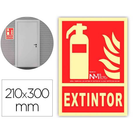 PICTOGRAMA ARCHIVO 2000 EXTINTOR PVC COLOR ROJO LUMINISCENTE 210X300 MM