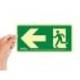 PICTOGRAMA ARCHIVO 2000 SALIDA DE EMERGENCIA IZQUIERDA PVC COLOR VERDE LUMINISCENTE 224X300 MM
