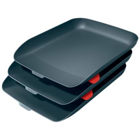 BANDEJA SOBREMESA LEITZ PLASTICO SET DE 3 UNIDADES COLOR GRIS