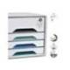 FICHERO CAJONES DE SOBREMESA CEP SMOOVE SECURE CON CERRADURA 4 CAJONES COLOR BLANCO/NEGRO 288X360X270 MM