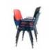 SILLA ROCADA CONFIDENTE ESTRUCTURA METALICA RESPALDO Y ASIENTO EN POLIMERO COLOR NEGRO