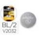 Pila alcalina boton Duracell CR2032 Blister 2 unidades