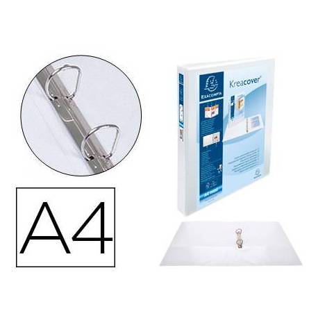 Carpeta Exacompta carton forrado blanca 2 anillas 30 mm