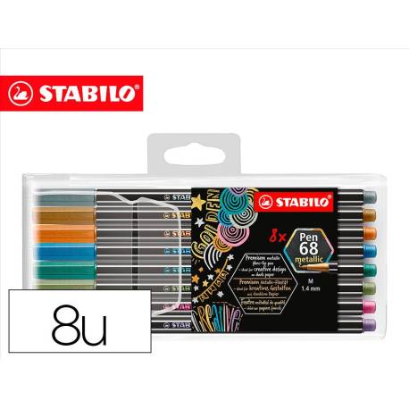 Estuche rotulador Stabilo Pen 68 Metallic 8 unidades