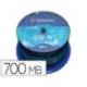 CD-R VERBATIM CAPACIDAD 700MB VELOCIDAD 52X 80 MIN TARRINA DE 50 UNIDADES