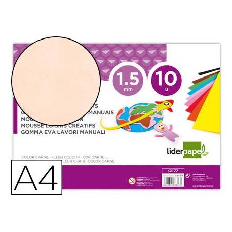 Goma eva liderpapel color carne paquete de 10 hojas