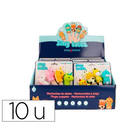 MARIONETAS DE DEDOS IMAGINOVO TINY TALES PVC EXPOSITOR DE CARTON SOBREMESA 10 UNIDADES SURTIDAS 360X235X320 MM