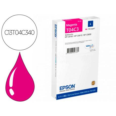 CARTUCHO INK-JET EPSON T04C3 COLOR MAGENTA C13T04C340