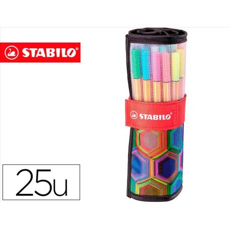 ROTULADOR STABILO PUNTA DE FIBRA 0,4 MM 25 UNIDADES COLORES SURTIDOS
