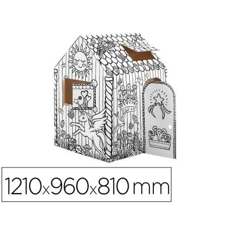 CASA DE JUEGO BANKERS BOX PLAYHOUSE UNICORNIO PARA PINTAR FABRICADA EN CARTON RECICLADO 1210X960X810 MM