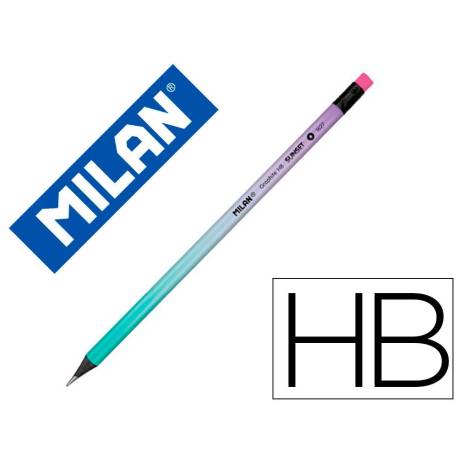 LAPICES DE GRAFITO MILAN SUNSET HB MADERA NEGRA DE TILO CON GOMA DE BORRAR COLORES SURTIDOS "NO SE PUEDEN ELEGIR"