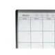 PLANIFICADOR MENSUAL NOBO MAGNETICO + TABLERO CORCHO HORIZONTAL CON MARCO ARQUEADO PLATA Y NEGRO 585X430 MM