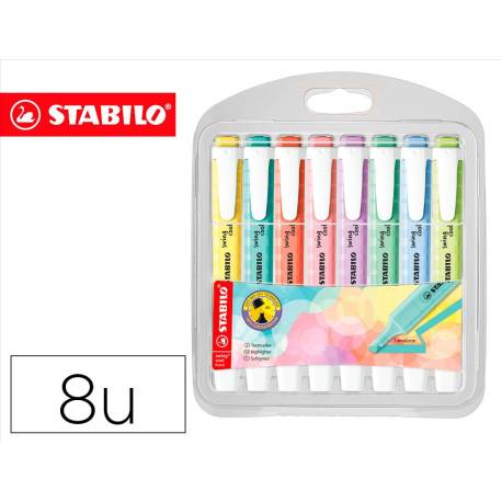 ROTULADOR STABILO FLUORESCENTE SWING COOL PASTEL ESTUCHE DE 8 UNIDADES COLORES SURTIDOS