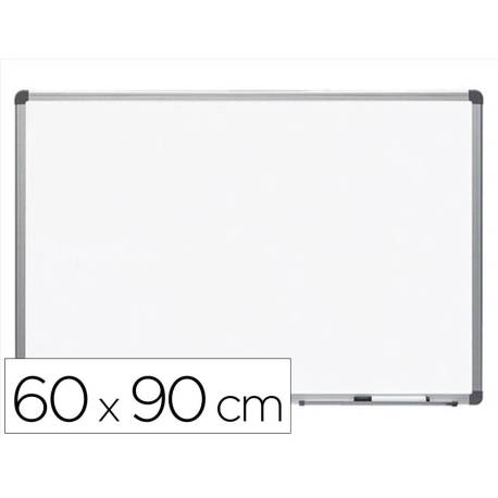 PIZARRA BLANCA ROCADA LACADA MAGNETICA MARCO ALUMINIO CON CANTONERAS 60X90 CM