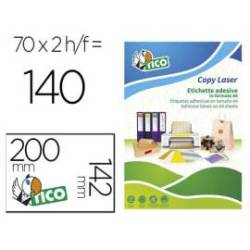 ETIQUETA ADHESIVA TICO VERDE FLUOR PERMANENTE FSC LASER/ INKJET/FOTOCOPIA 200X142 MM CAJA DE 140 UNIDADES