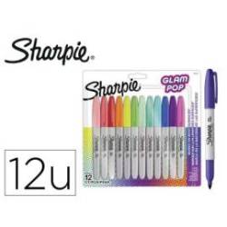 ROTULADOR SHARPIE PERMANENTE FINO GLAM POP BLISTER DE 12 UNIDADES COLORES SURTIDOS