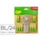PILA GP ULTRA ALCALINA BLISTER DE 12 UNIDADES AA + 12 UNIDADES AAA + VENTILADOR DE MANO