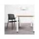 SILLA ROCADA CONFIDENTE BRAZOS FIJOS ESTRUCTURA METALICA BLANCA ASIENTO TELA IGNIFUGA RESPALDO DE MALLA