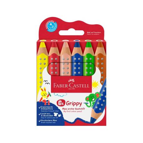 LAPICES DE COLORES FABER CASTELL GRIPPY XXL CAJA DE 6 UNIDADES COLORES SURTIDOS
