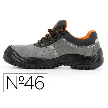 ZAPATOS DE SEGURIDAD SAFETOP TORMIO SERRAJE CUERO TRANSPIRABLE SUELA PU BIDENSIDAD S1 P SR TALLA 46
