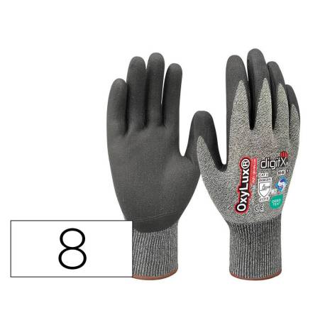 GUANTES DE NITRILO Y NYLON SAFETOP OXYLUX SATINADO TALLA 8