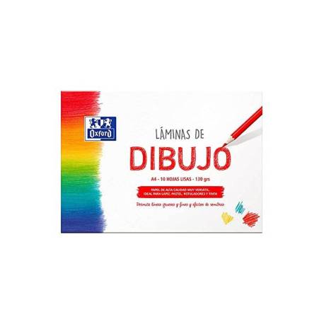 PAPEL DE DIBUJO OXFORD DIN A4 LISO 130 GR SOBRE DE 10 HOJAS