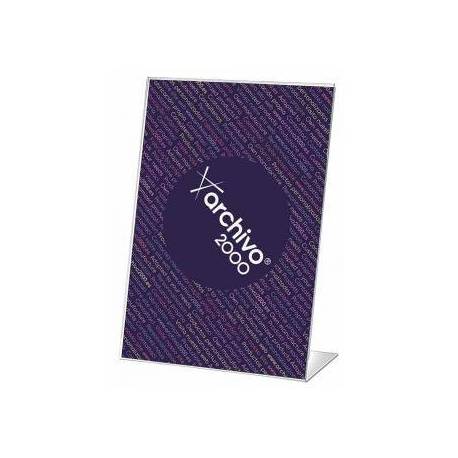 EXPOSITOR SOBREMESA ARCHIVO 2000 CON FORMA L POLIESTIRENO TRANSPARENTE DIN A5 VERTICAL 55X210X150 MM