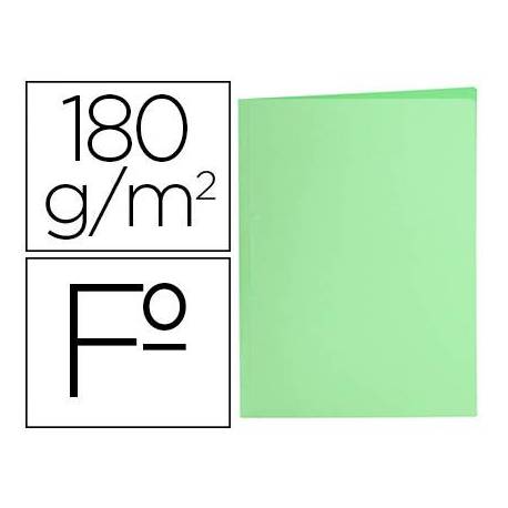 Subcarpeta de cartulina Liderpapel Tamaño folio Verde pastel 180g/m2