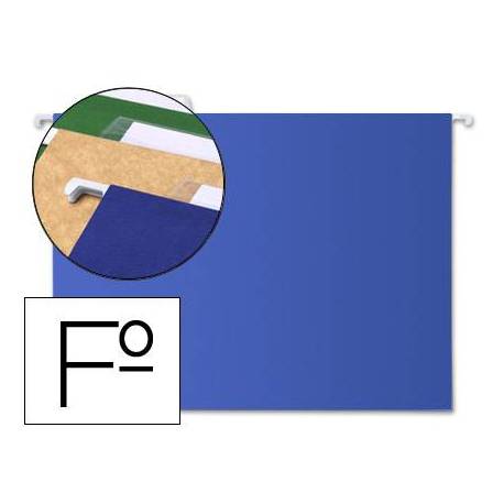 Carpeta colgante marca Liderpapel Folio Kraft azul