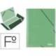Carpetas de gomas carton simil prespan Liderpapel Folio verde