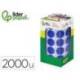 GOMETS LIDERPAPEL AUTOADHESIVO S CIRCULOS 20 MM AZUL ROLLO DE 2000 UNIDADES EN CAJA DE CARTON