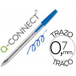 Boligrafo transparente Q-Connect Azul 0,7 mm