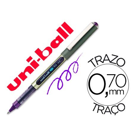 Rotulador-bolígrafo roller Uni-Ball violeta UB-157 0,5 mm.