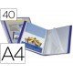 Carpeta escaparate con 40 fundas fijas Beautone azul 40 micras