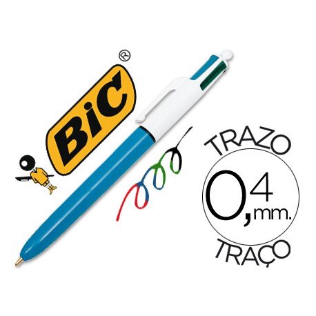 Bolígrafo marca Bic cuatro colores 0,4 mm