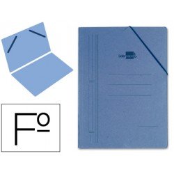 Carpeta Liderpapel con gomas carton azul sencilla folio