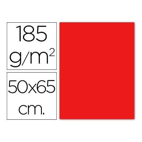 Cartulina Guarro rojo - 50x65 cm -185 gr.