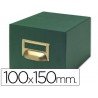 Fichero Liderpapel tela verde 500 fichas N.3 tamaño 100x150 mm.