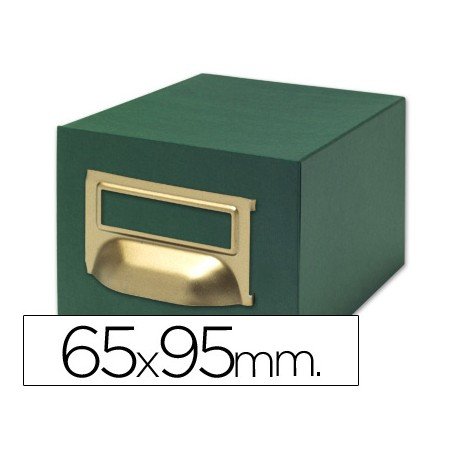 Fichero Liderpapel tela verde 500 fichas N.1 tamaño 65x95 mm.