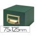 Fichero Liderpapel tela verde 1000 fichas N.2 tamaño 75x125 mm.