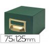 Fichero Liderpapel tela verde 500 fichas N.2 tamaño 75x125 mm.