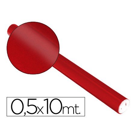 Papel metalizado Sadipal rojo 65g/m2 medidas 50x10 cm