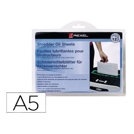Hojas lubricantes marca Rexel destructora documentos paquete 15