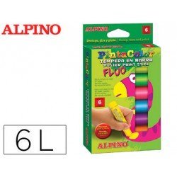 Tempera en barra Alpino caja de 6 Colores fluor Surtidos