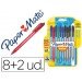 Boligrafo Paper Mate Inkjoy 100 retráctil 1 mm pack 8+2 unidades Colores surtidos