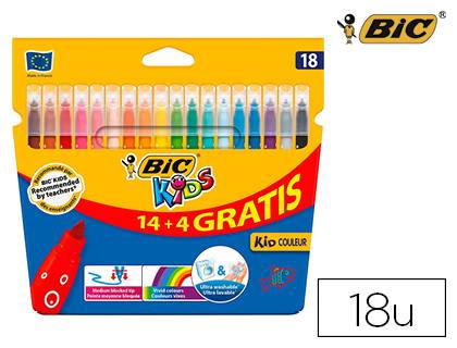 Rotuladores Lavables BIC Kids, Punta Gruesa, Multicolor, 48 Unidades –  Shopavia